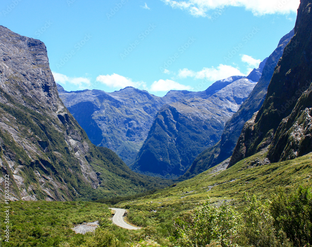 view of the mountains from Milford Sound Highway view of the mountains from Milford Sound Highway