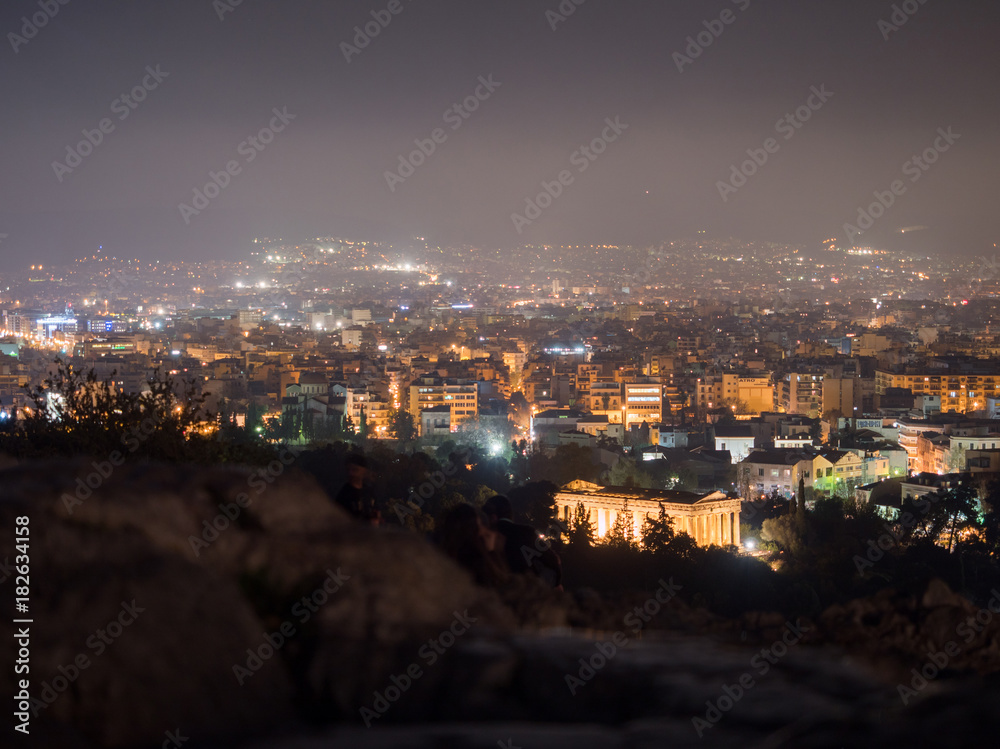 Athens city at night