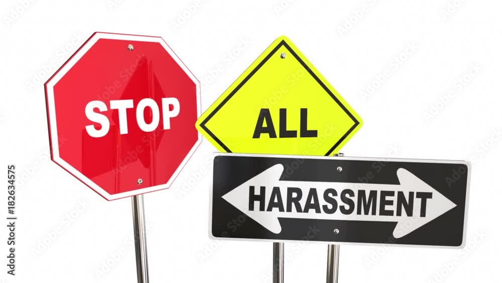 Stop All Harassment Abuse Road Signs 3d Animation Stop All Harassment Abuse Road Signs 3d Animation