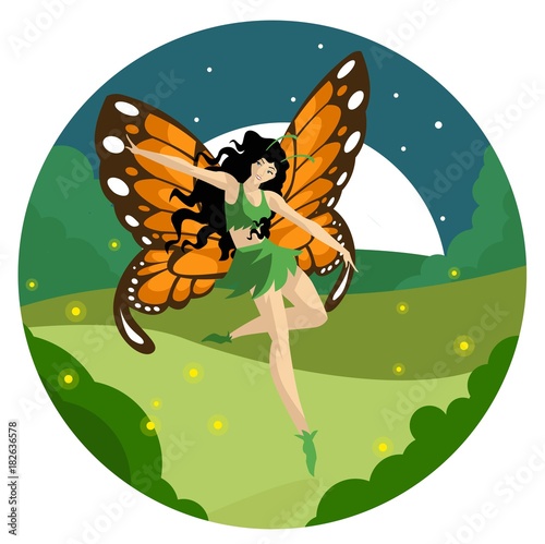 magical butterfly fairy woman