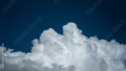 Closeup cumulus cloud with blue sky, Convectional and veretical clouds