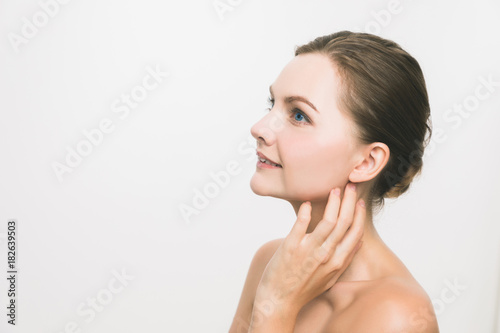 Beauty portrait of caucasian woman. 