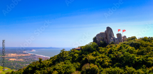 Aerial view of Minh Dam mountain in Ba Ria province, vietnam