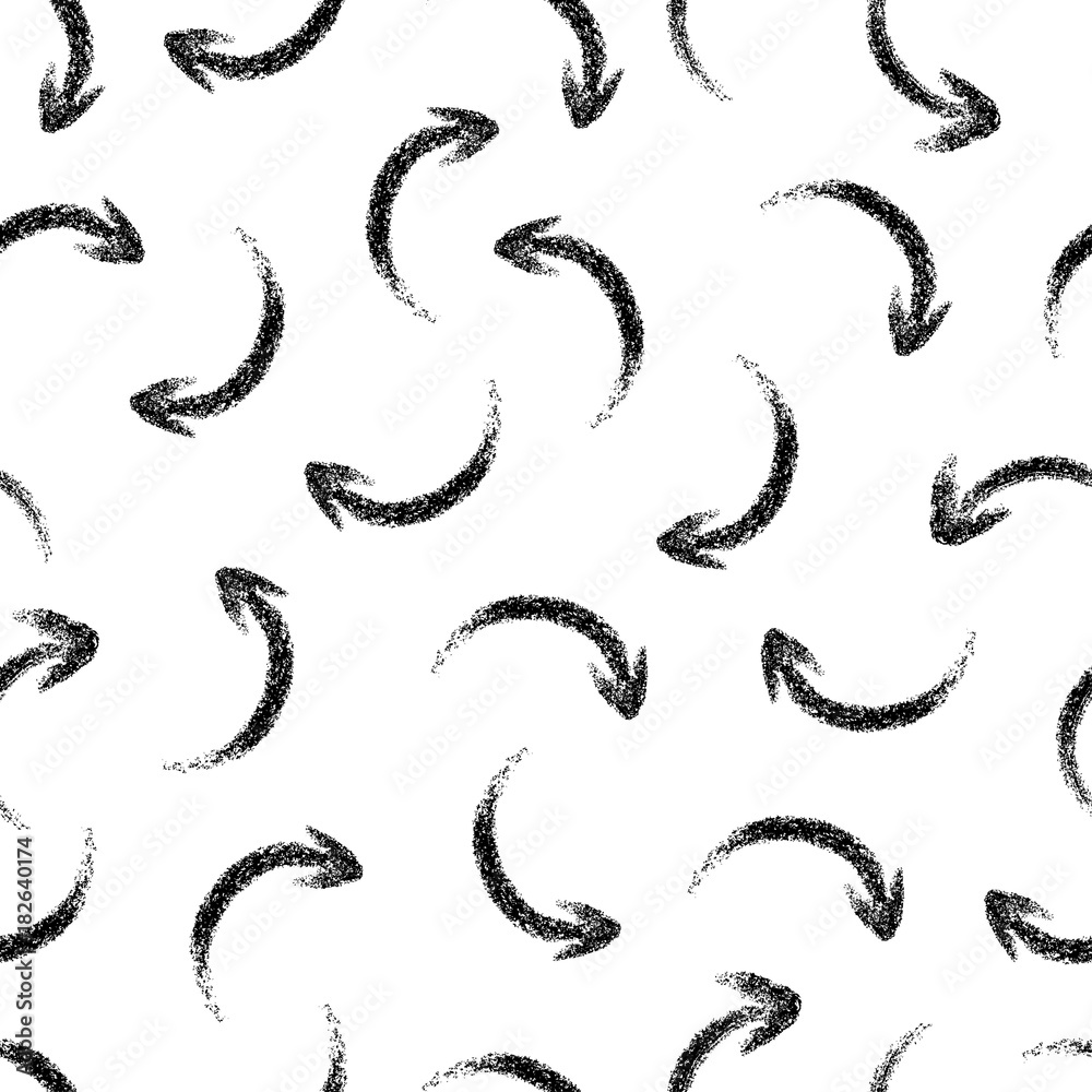 Seamless pattern with arrows with chalk texture. Vector illustration. Seamless pattern with arrows with chalk texture. Vector illustration.