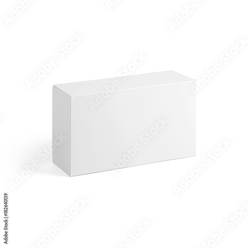 Blank White paper box isolated on white background. Packaging template mockup collection. With clipping Path included. © goolyash