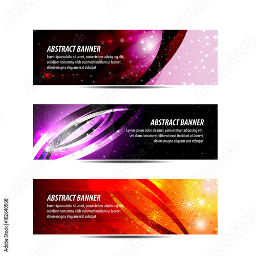 Set of abstract banner background templates in vector format, for your design needs such us promotional, campaign, newsletter, web, etc