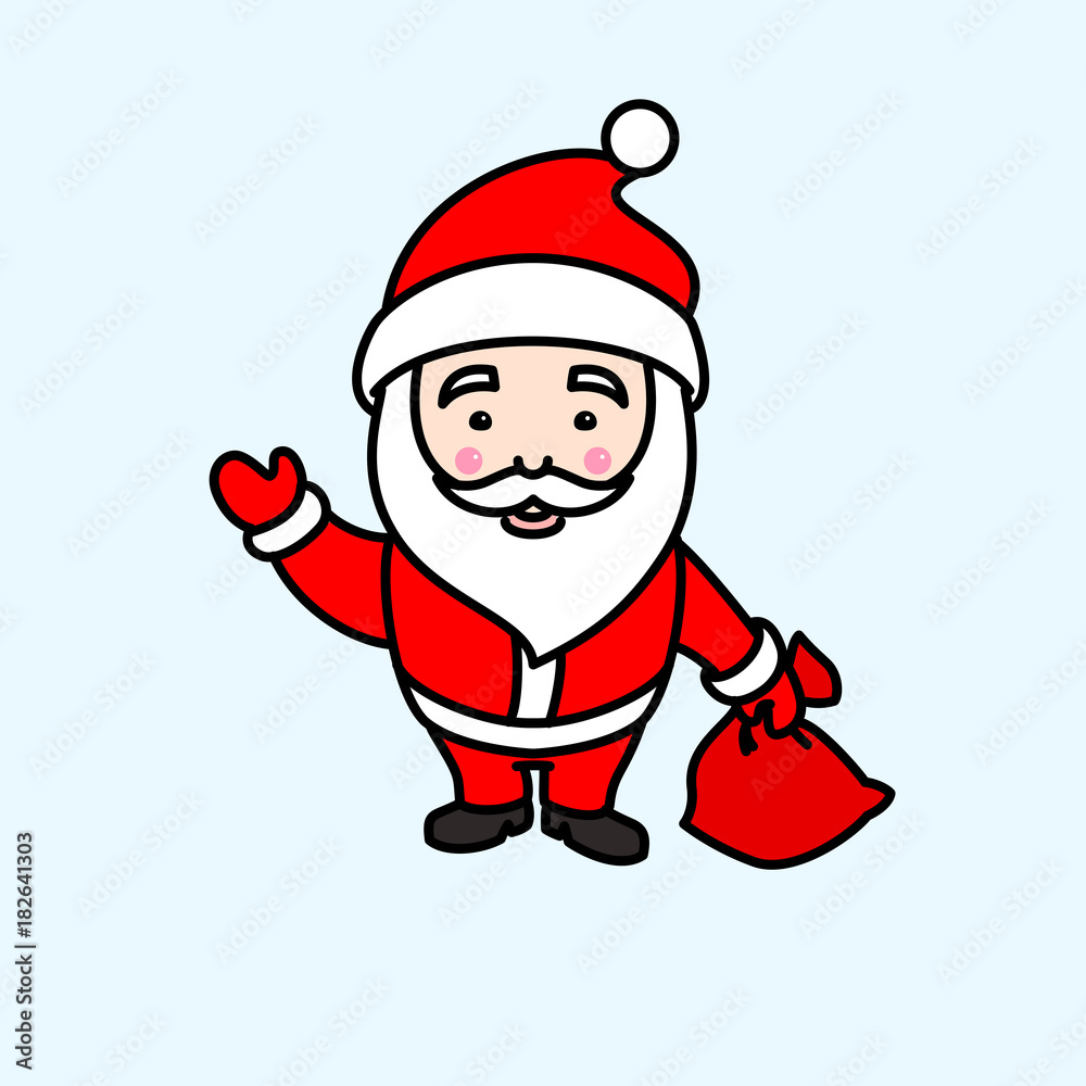 Vector illustration of Santa Claus holding gift Vector illustration of Santa Claus holding gift