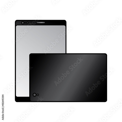 smartphone front and back digital device icon image vector illustration design 