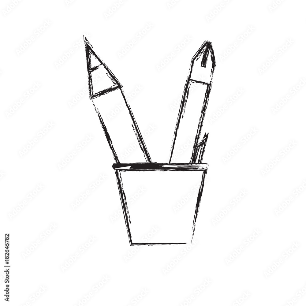 cup with writing tools icon cup with writing tools icon