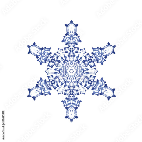 雪の結晶　水彩 ベクター イラスト