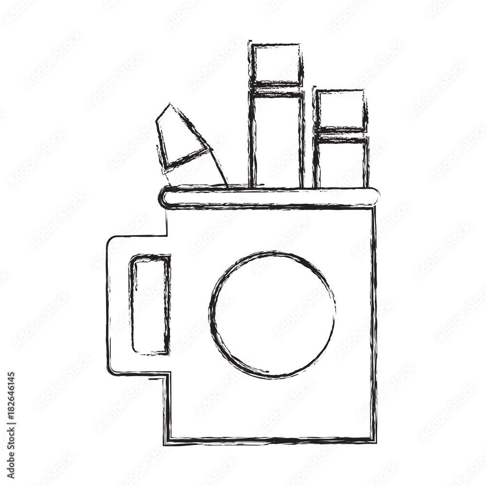 cup with writing tools icon cup with writing tools icon