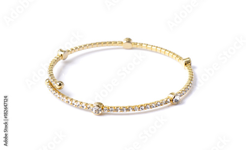 Fotografia, Obraz bracelet with diamonds on white