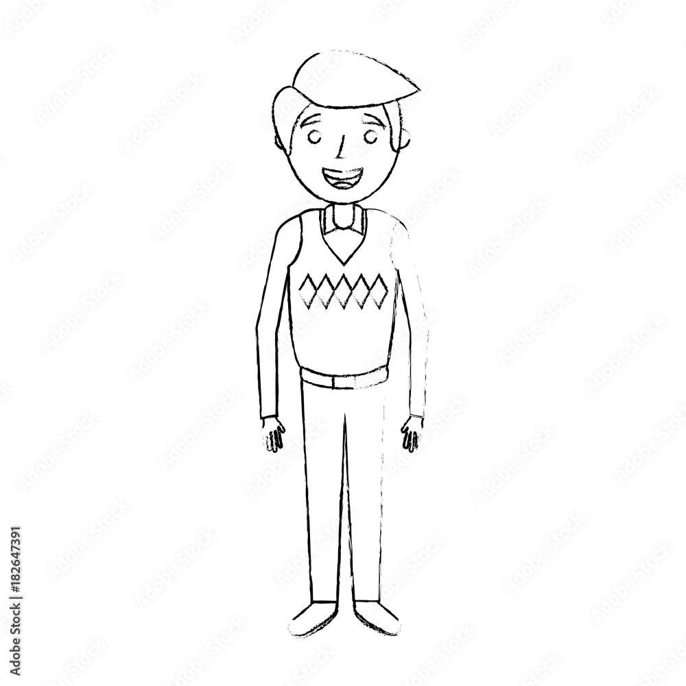 old man grandfather character standing sketch vector illustration old man grandfather character standing sketch vector illustration