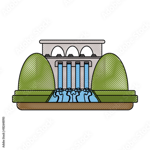 Eletric dam energy icon vector illustration graphic design