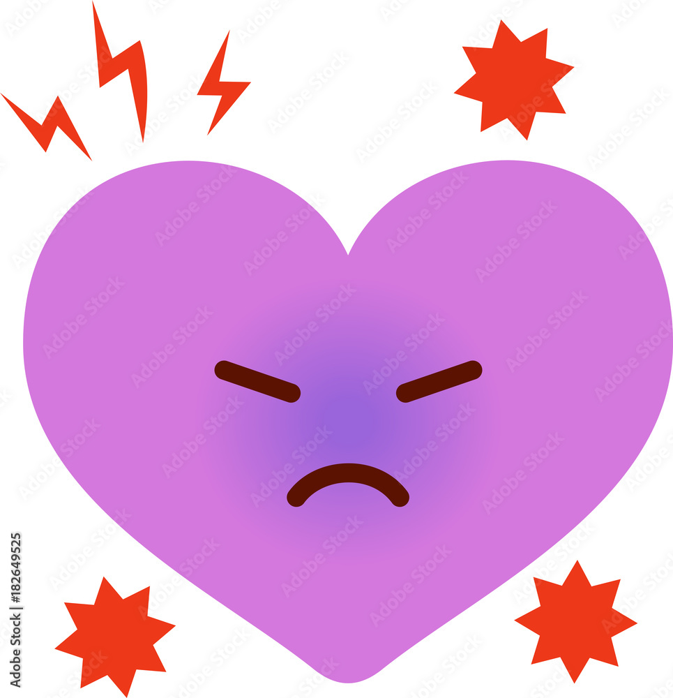 イライラしているハートのキャラクター