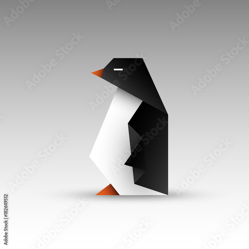 pingwin origami wektor