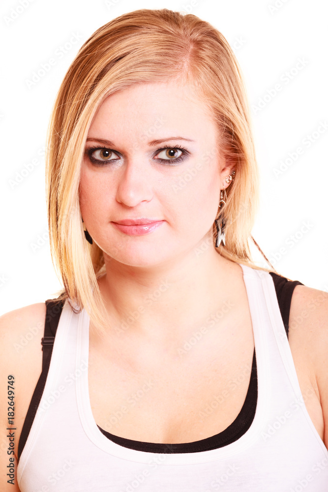 Portrait of beautiful young blonde woman, isolated Portrait of beautiful young blonde woman, isolated