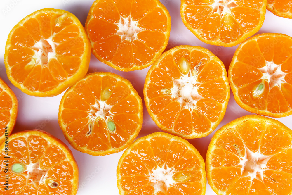 fresh orange with green lea isolate on white background fresh orange with green lea isolate on white background