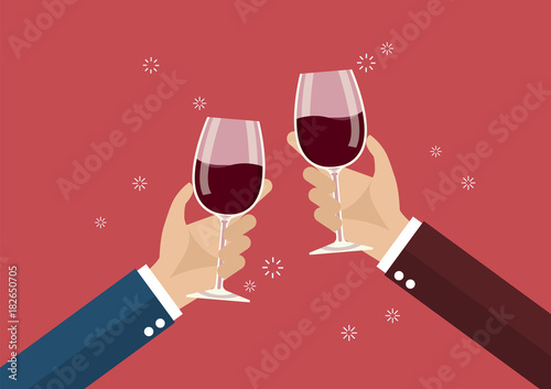 Businessmen toasting a wine glasses