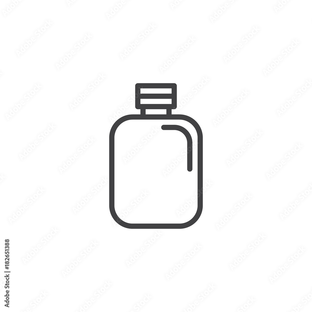 Camping flask line icon, outline vector sign, linear style pictogram isolated on white. Hip Flask symbol, logo illustration. Editable stroke Camping flask line icon, outline vector sign, linear style pictogram isolated on white. Hip Flask symbol, logo illustration. Editable stroke