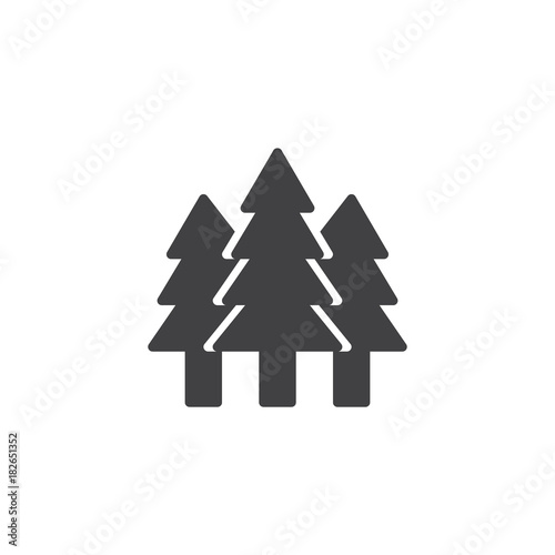 Spruce forest icon vector, filled flat sign, solid pictogram isolated on white. Evergreen conifer tree symbol, logo illustration