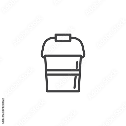 Bucket line icon, outline vector sign, linear style pictogram isolated on white. Symbol, logo illustration. Editable stroke