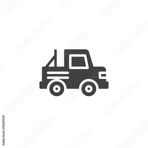 Jeep car icon vector, filled flat sign, solid pictogram isolated on white. Pickup automobile symbol, logo illustration