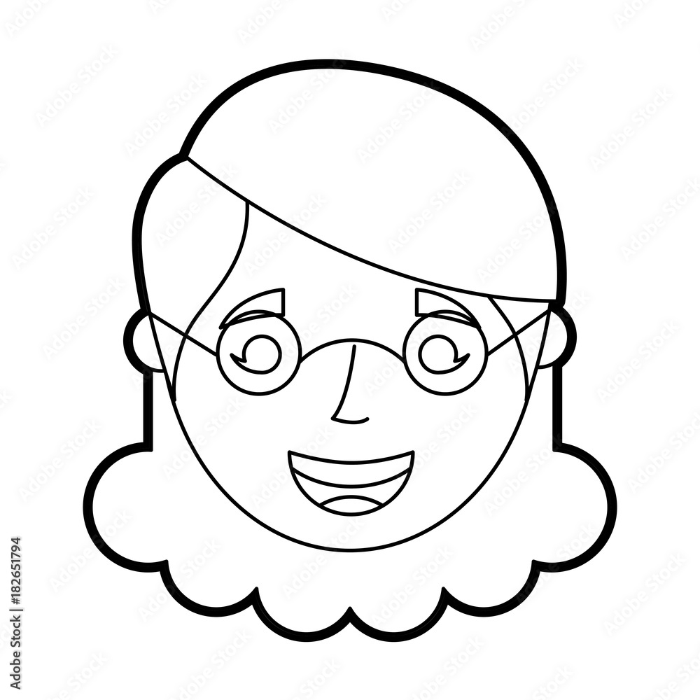 old woman face lady grandma cartoon character vector illustration outline old woman face lady grandma cartoon character vector illustration outline