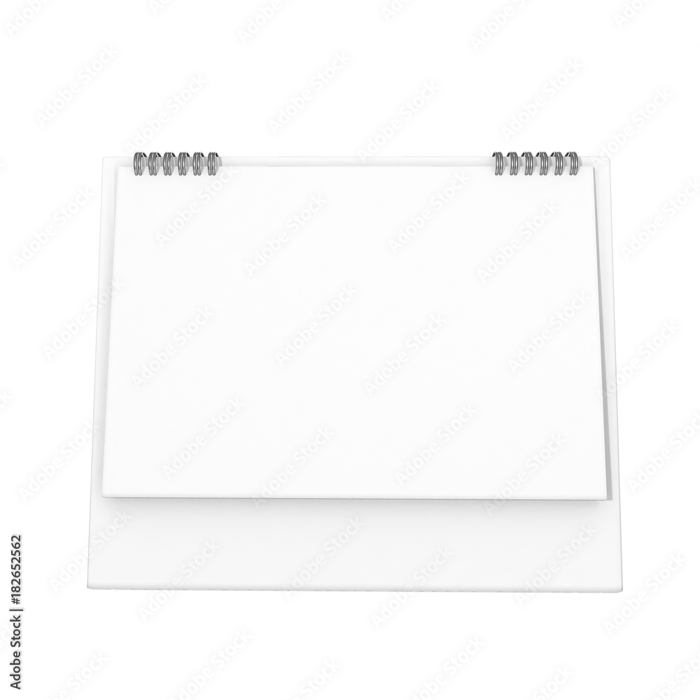 3d Blank standing paper desk calendar, isolated on white background.3d illustration 3d Blank standing paper desk calendar, isolated on white background.3d illustration