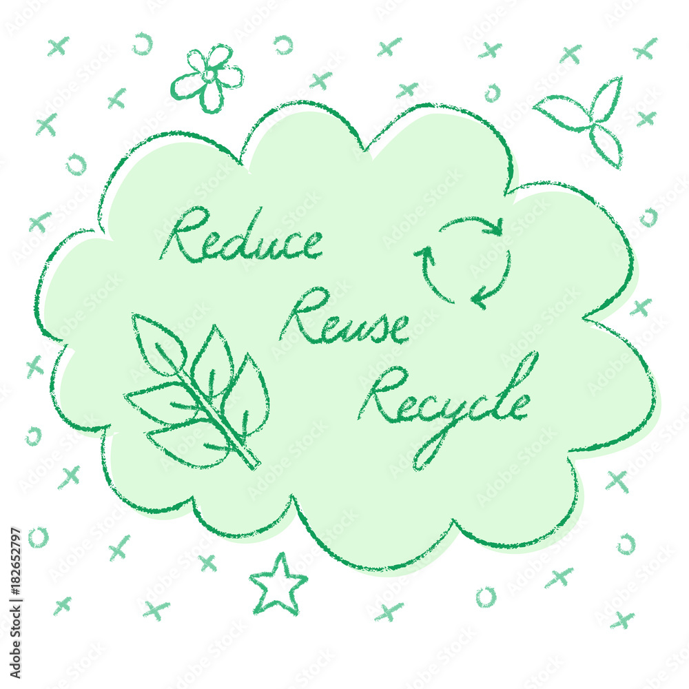 Fototapeta premium Reduce Reuse Recycle lettering
