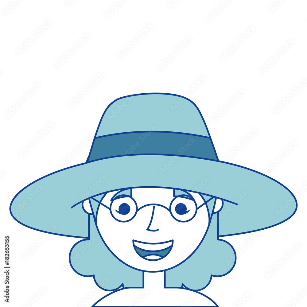 old woman face happy lady grandma cartoon blue vector illustration old woman face happy lady grandma cartoon blue vector illustration