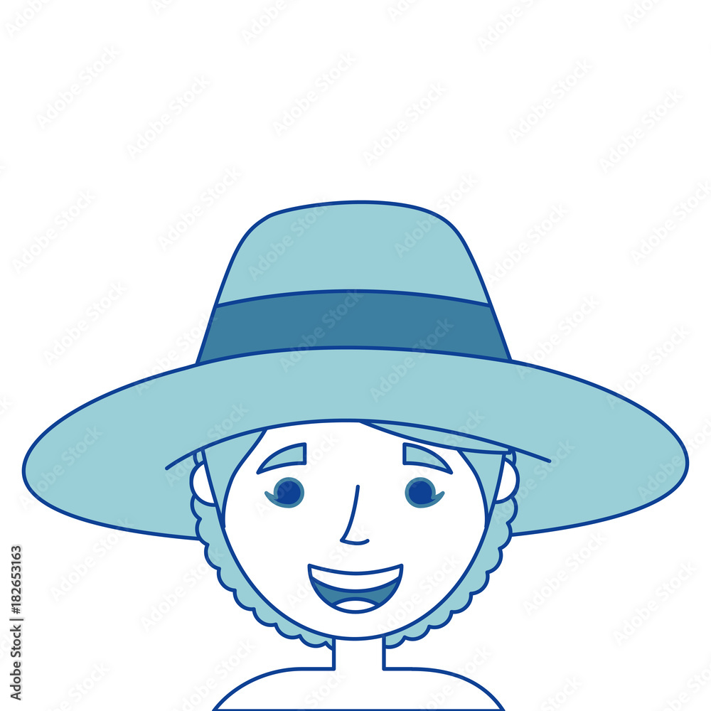 old woman face happy lady grandma cartoon blue vector illustration old woman face happy lady grandma cartoon blue vector illustration