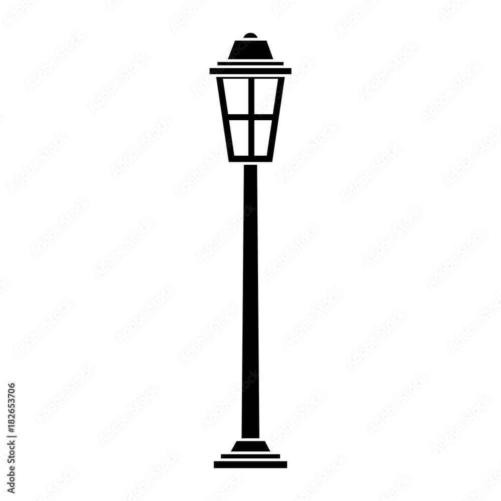 park street lamp light glass vintage decoration vector illustration