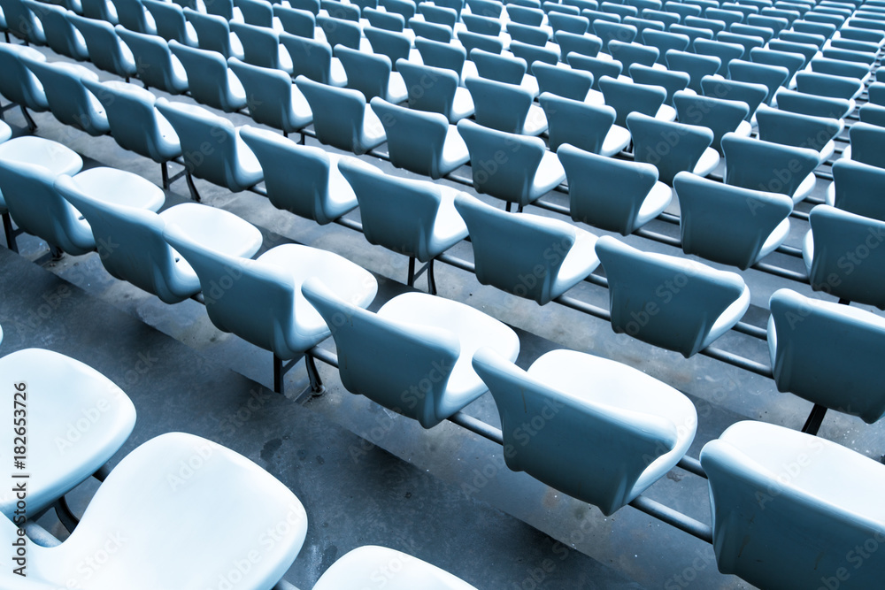 Naklejka premium Pattern of white stadium seats