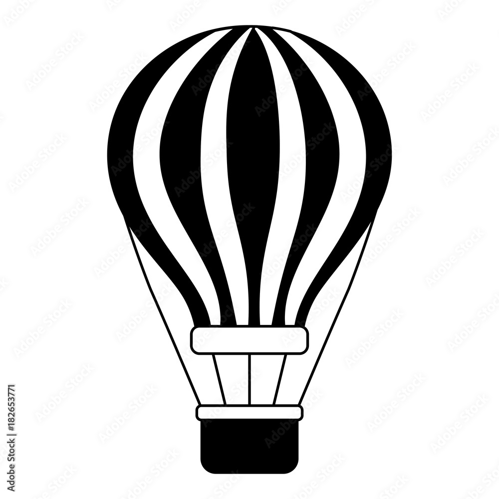 airballoon with basket recreation adventure vector illustration airballoon with basket recreation adventure vector illustration
