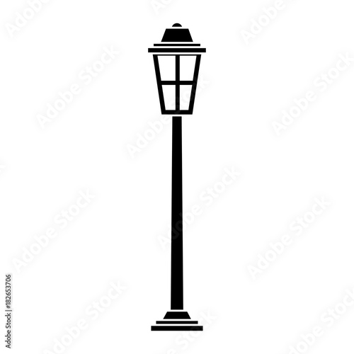 park street lamp light glass vintage decoration vector illustration
