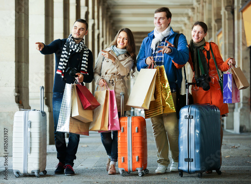Young adults in shopping tour
