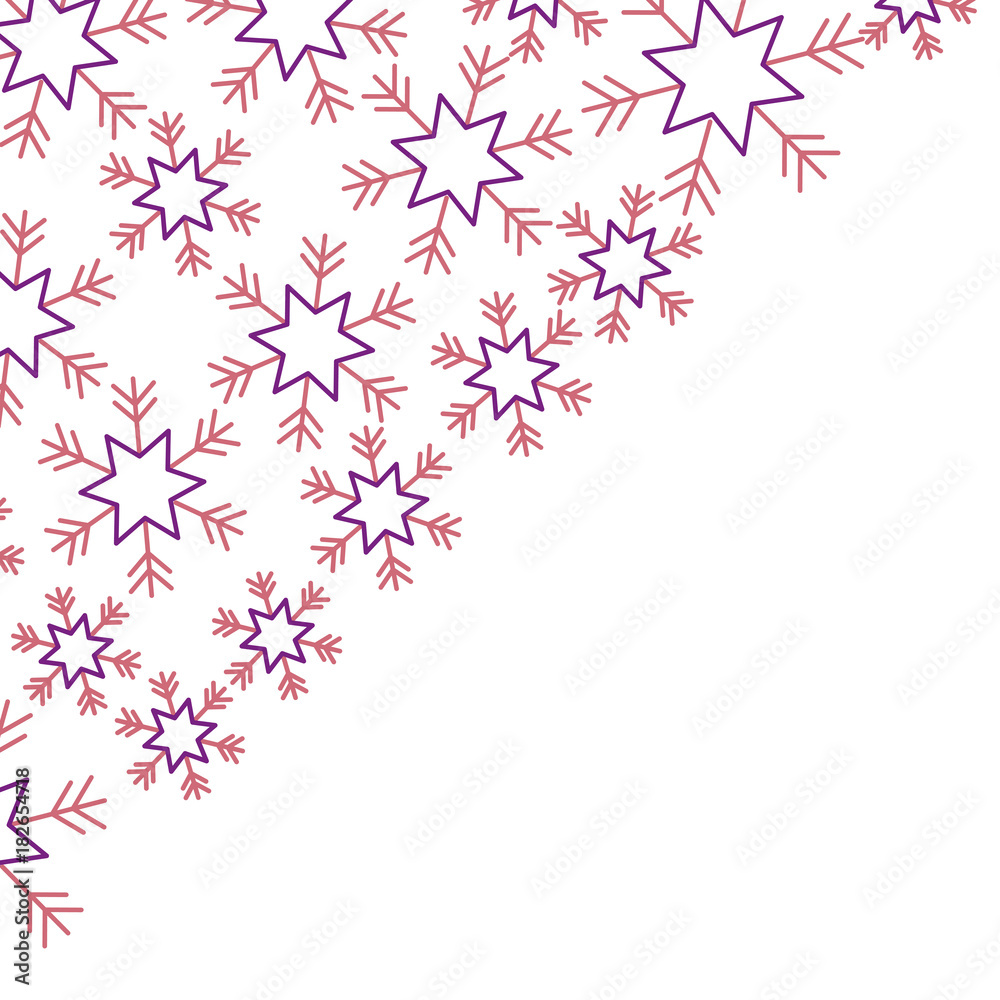 snowflakes in the corner paper design winter vector illustration