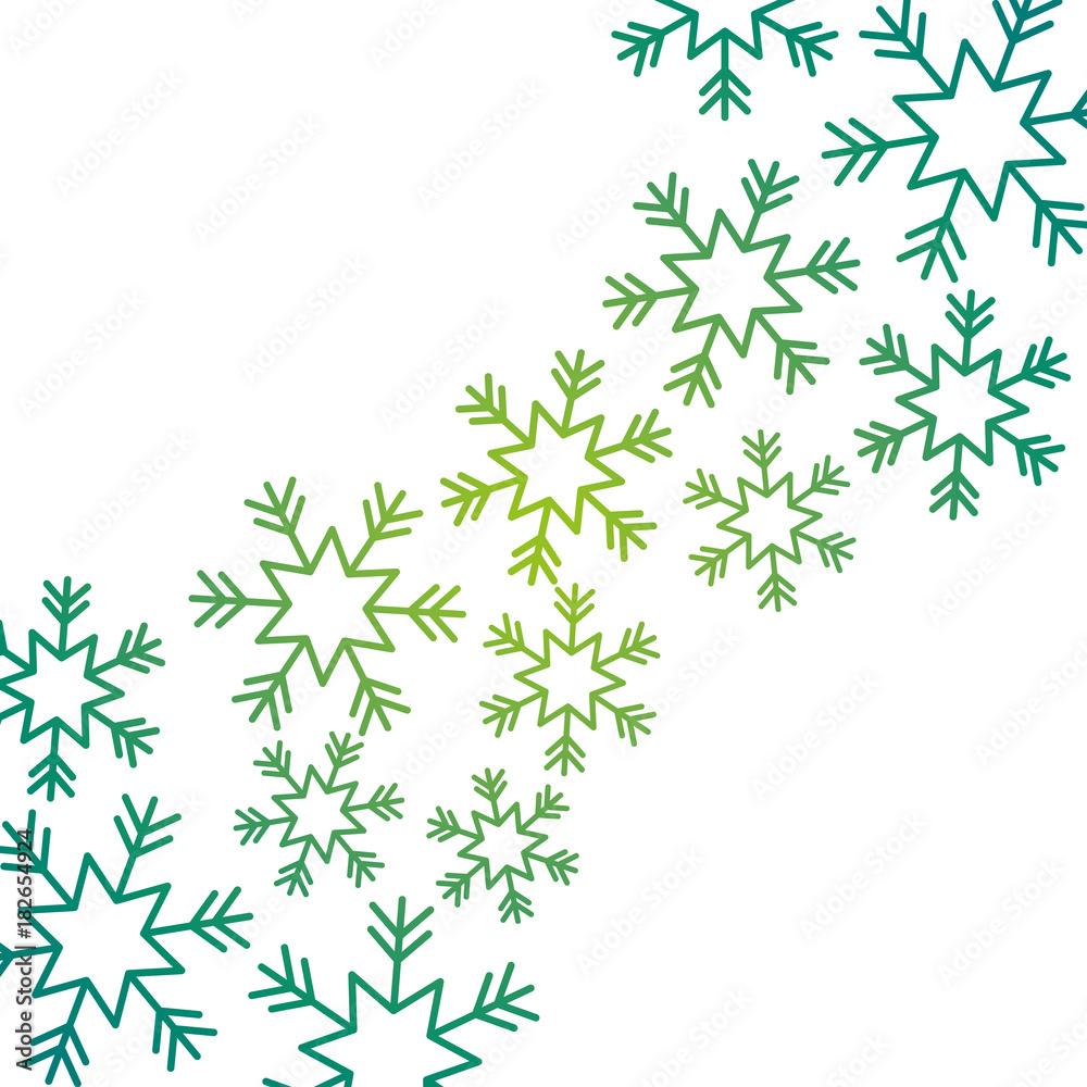 christmas snow flake falling card decoration vector illustration