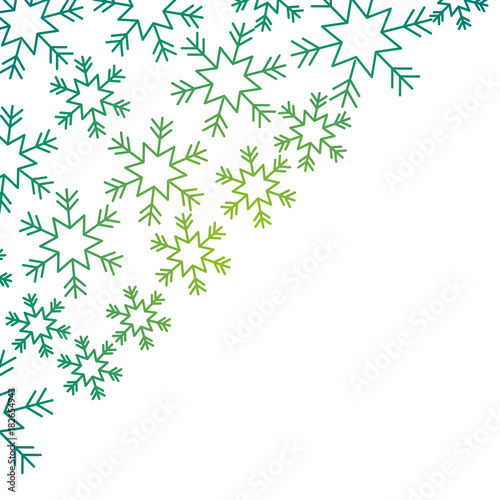 snowflakes in the corner paper design winter vector illustration
