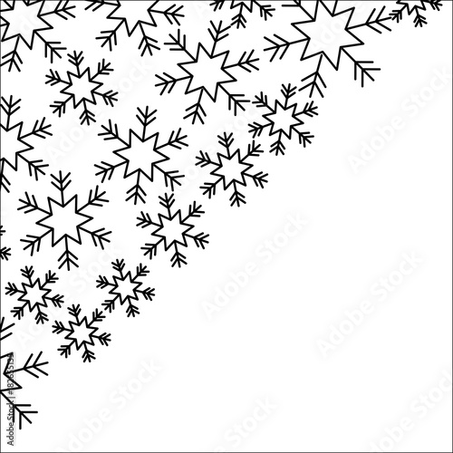 snowflakes in the corner paper design winter vector illustration