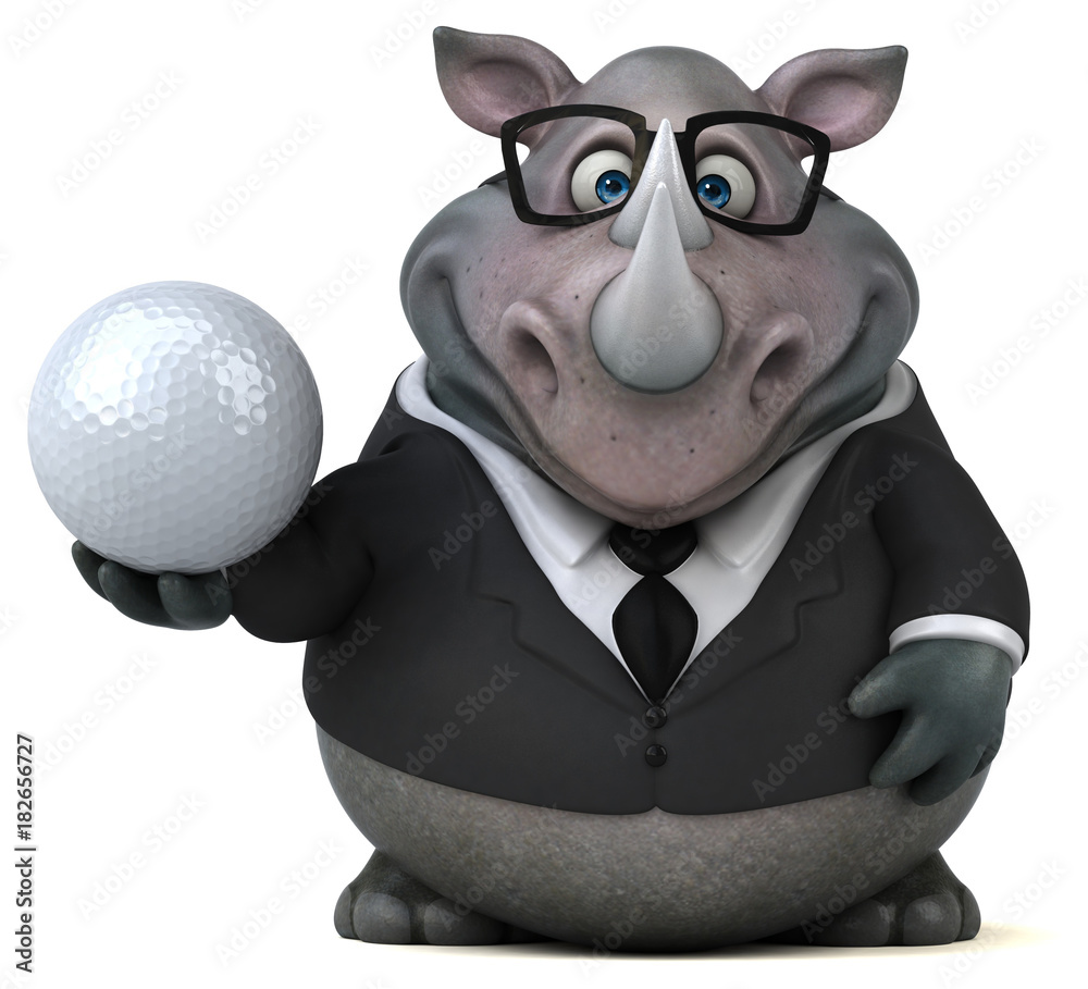 Naklejka premium Fun rhinoceros - 3D Illustration