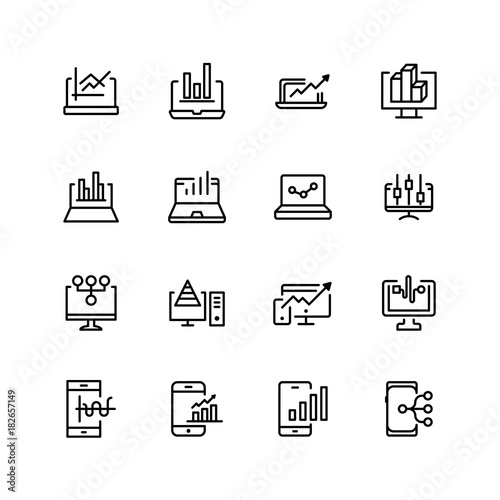 Web analytics flat icon