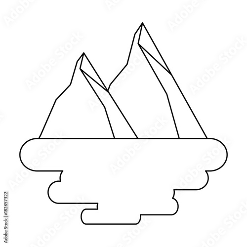 two mountain natural flora land scene vector illustration