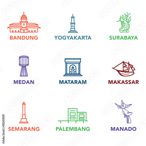 Vászonkép Indonesia City Landmark