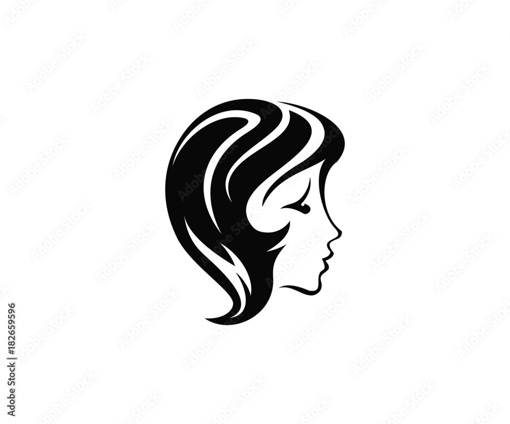 beautiful woman profile vector sihlouette