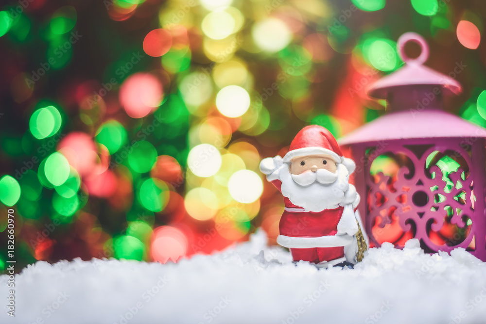 Santa Claus presents a happy holiday atmosphere.