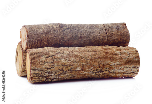 Single log. Isolated on a white.