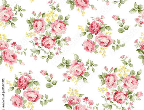 Beautiful rose flower pattern , little floral bouquet vintage for fashion © Zweiviart