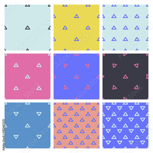 Geometric abstract vector background color pattern. Hipster fashion Memphis style